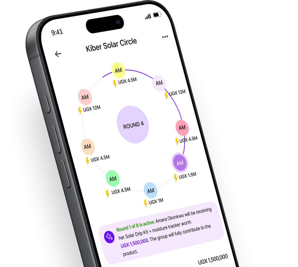 Sandi AI savings circle app screen