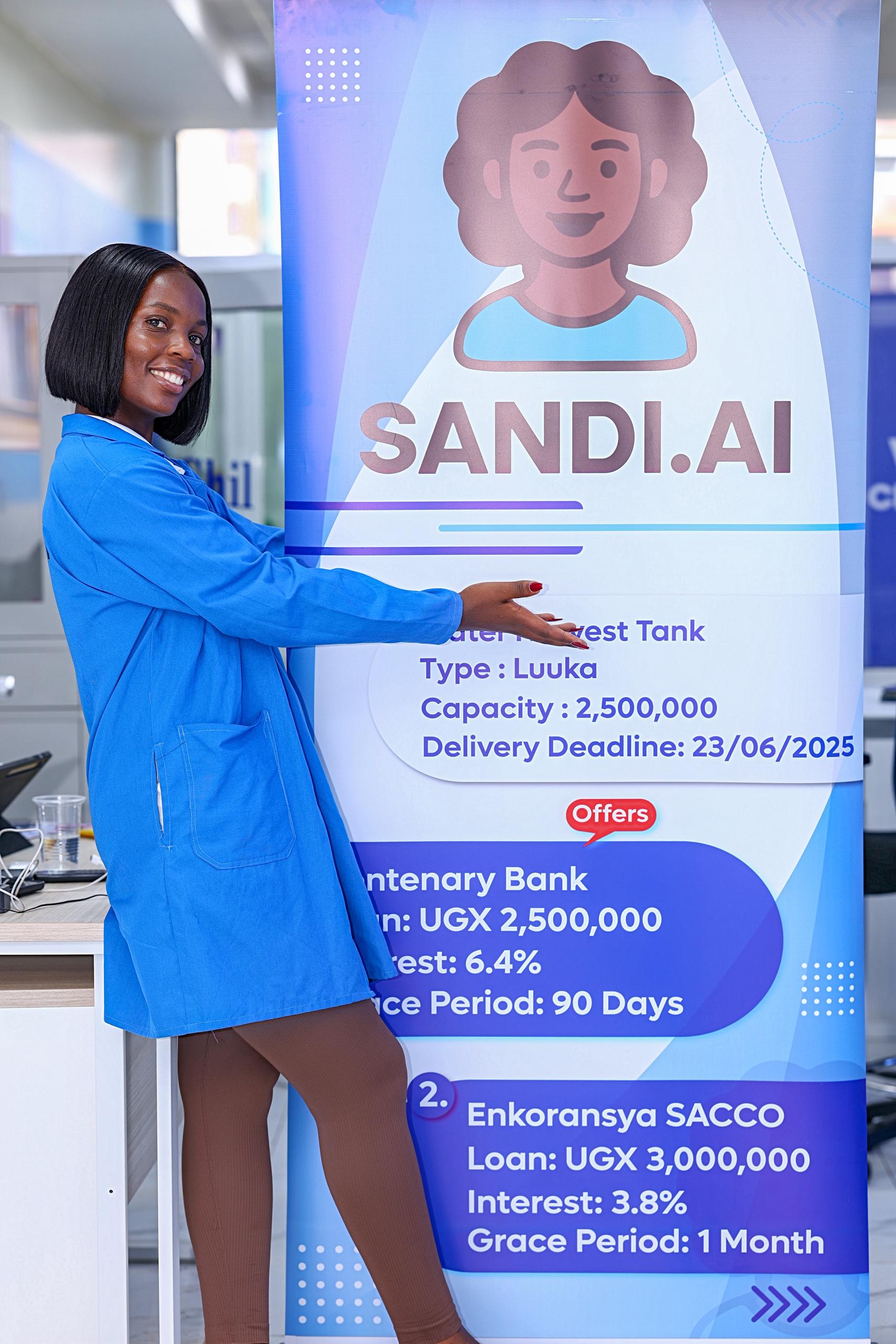 Sandi AI team member presenting community water financing
